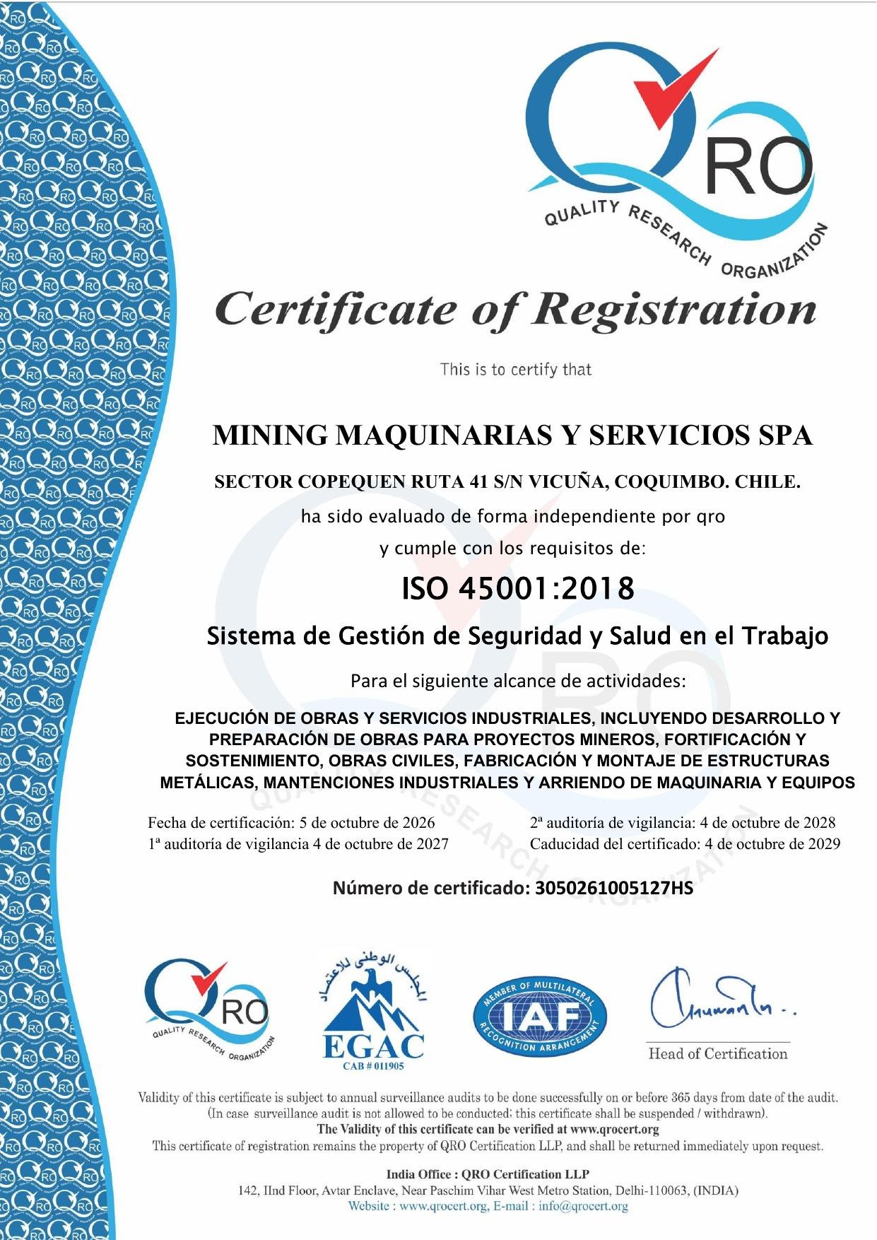Miniatura del certificado ISO 45001